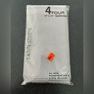 Gray Satin Stripe Cloth Napkins Set(4)